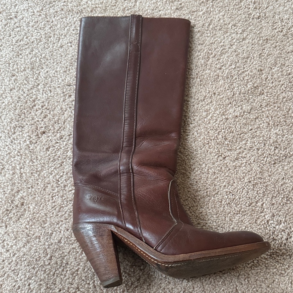 Vintage Frye Brown Leather Knee-High Boots